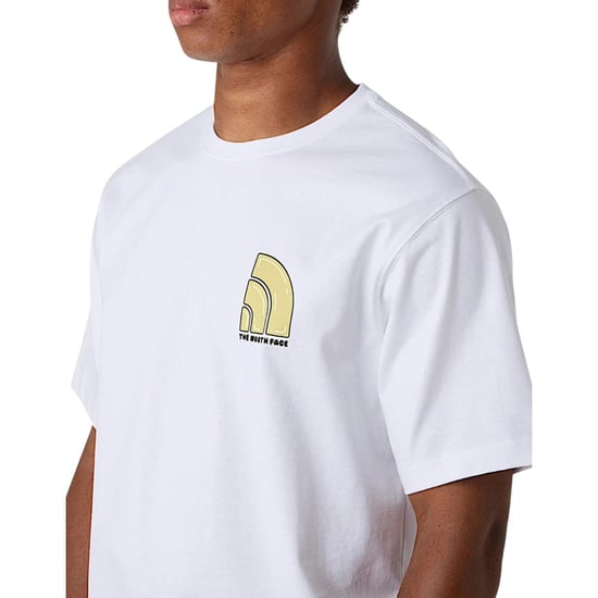 The North Face Mens Bubble Logo Relaxed Fit Casual T-Shirt White - Image 5