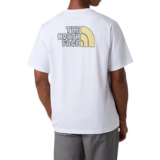The North Face Mens Bubble Logo Relaxed Fit Casual T-Shirt White - Image 6