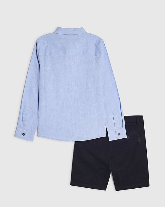 River Island Boys Shirt & Chino Trousers Set Blue 2 Piece - Image 2