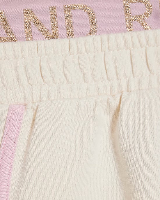 River Island Girls Tank & Shorts Set Cream RI Waistband 2 Piece - Image 3