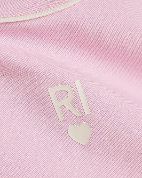 River Island Girls Tank & Shorts Set Pink RI Waistband 2 Piece - Image 4