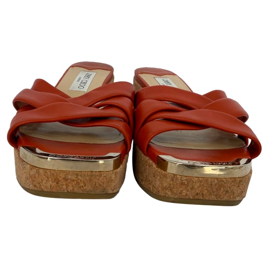 Jimmy Choo Maribou 50 Platåsandaler med Kilklack i Orange Läder - Image 5