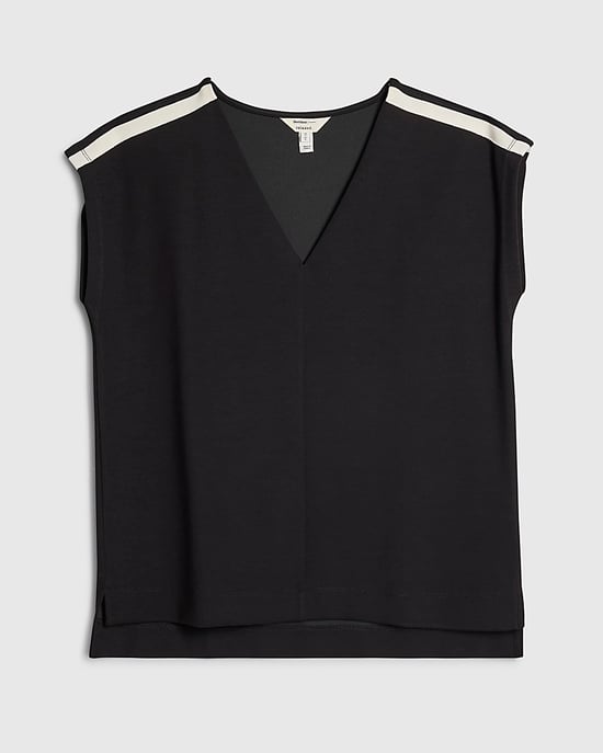 River Island Womens Tank Top Black Tape Detail V-Neck - Image 6