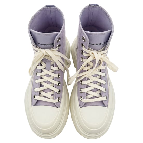Alexander McQueen Tread Slick High-Top Sneakers i Lila Bomull - Image 5