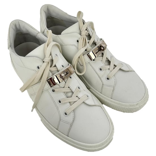 Hermès Day Low-Top Sneakers in White Calf Leather - Image 5