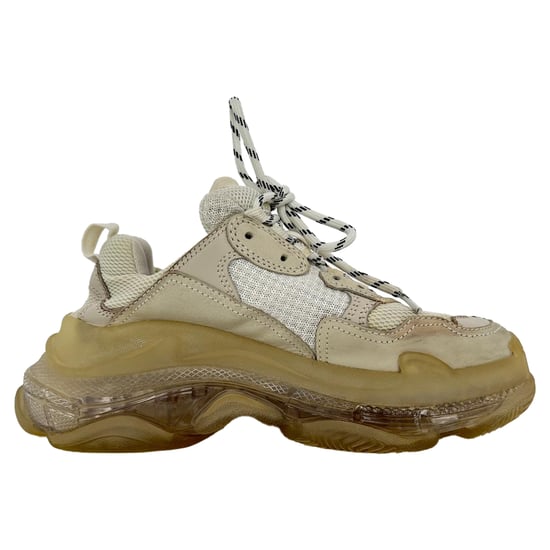 Balenciaga Triple S Clear Sole Sneakers in Beige Polyester - Image 1