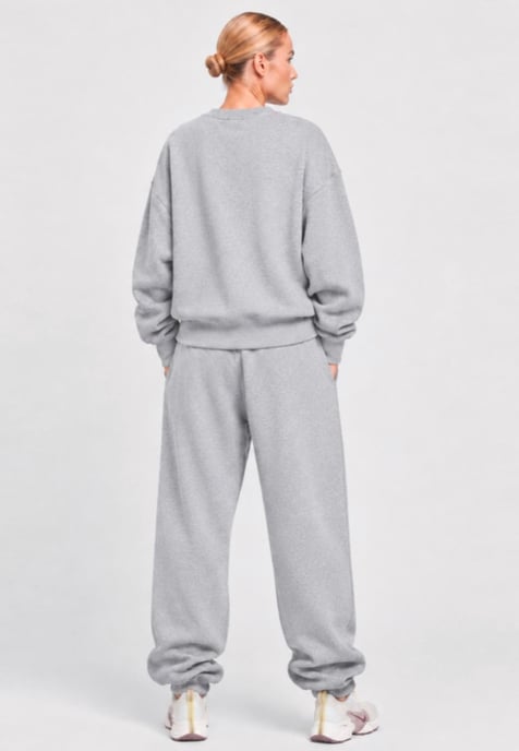 Nike Womens Oversized Phoenix Crewneck Pullover Tracksuit in Grey - Image 2