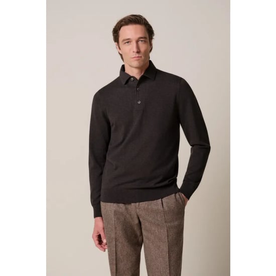 Profuomo Ppxj30003e polo one piece long sleeve dark brown - Image 4