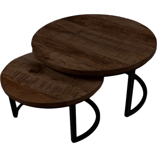 Home67 Salontafel bart set van 2 espresso mangohout - Image 1