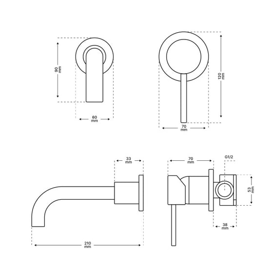 Mirlux Wandkraan lyra gun metal - Image 2