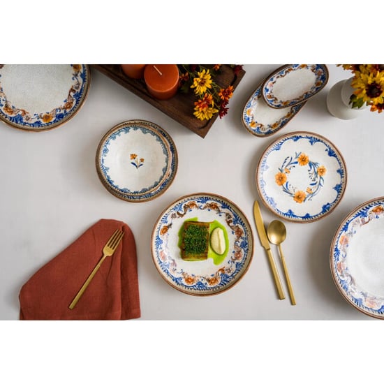 Bonna Dinerbord retro floral porselein 25 cm set van 6 - Image 2