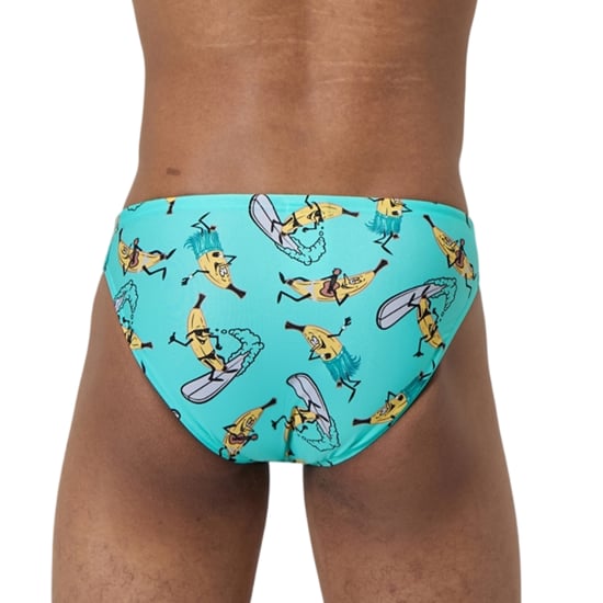 Speedo Mens Banana All-Over Print Swim Briefs (Arctic Glass) - Image 2