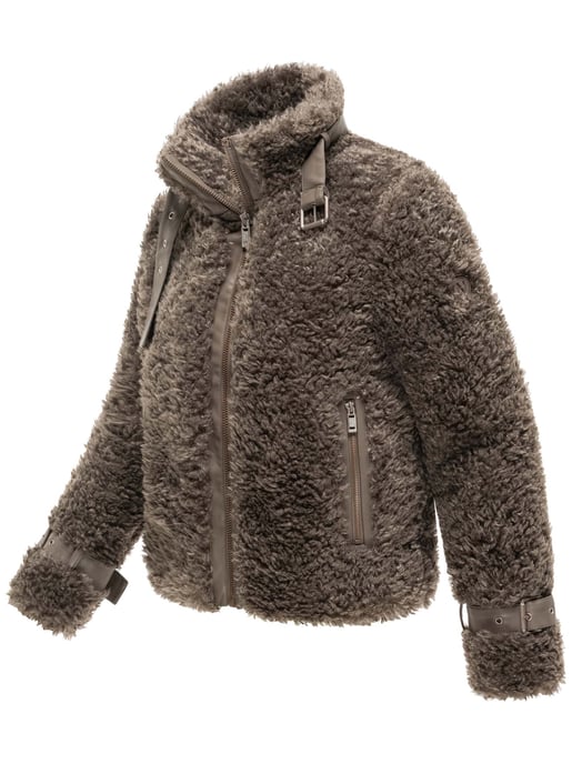 Navahoo Wuschelwonne teddyjacka för dam med spänndetaljer - Image 2