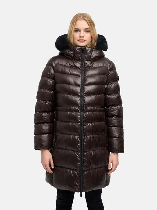 Navahoo Lumeiaa quiltad vinterkappa för dam med fuskpäls på huvan - Image 5