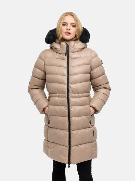 Navahoo Lumeiaa quiltad vinterkappa för dam med fuskpäls på huvan - Image 5