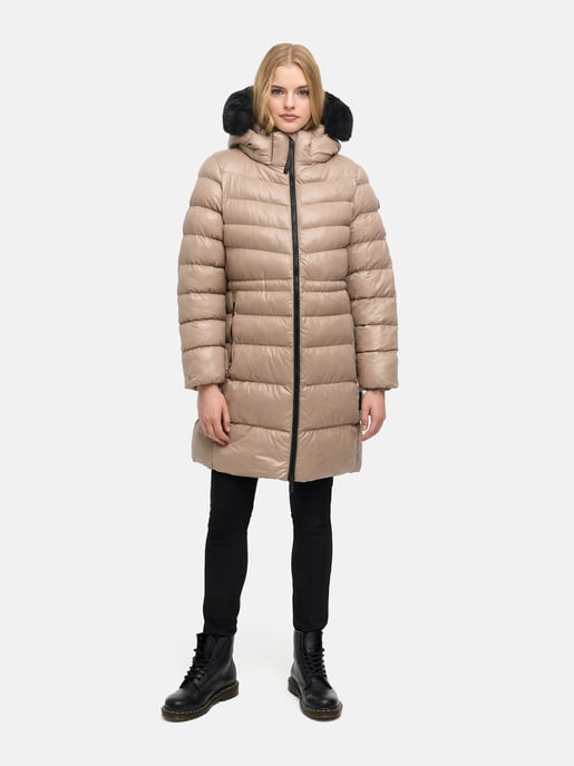 Navahoo Lumeiaa quiltad vinterkappa för dam med fuskpäls på huvan - Image 6