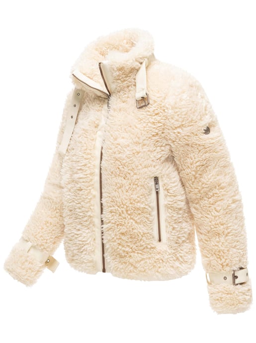 Navahoo Wuschelwonne teddyjacka för dam med spänndetaljer - Image 2
