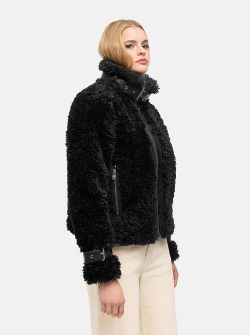 Navahoo Wuschelwonne teddyjacka för dam med spänndetaljer - Image 6