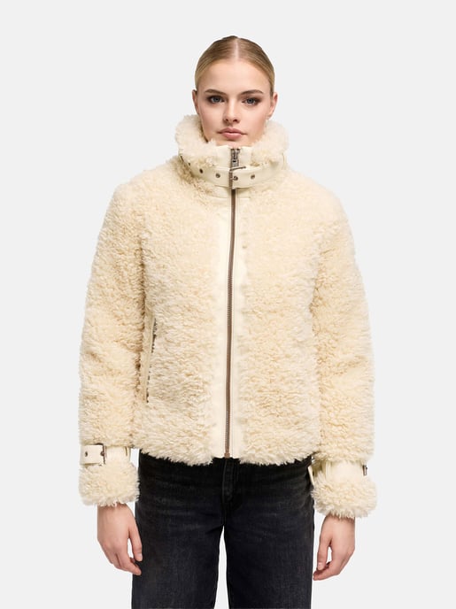 Navahoo Wuschelwonne teddyjacka för dam med spänndetaljer - Image 5