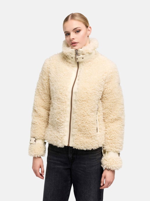 Navahoo Wuschelwonne teddyjacka för dam med spänndetaljer - Image 6