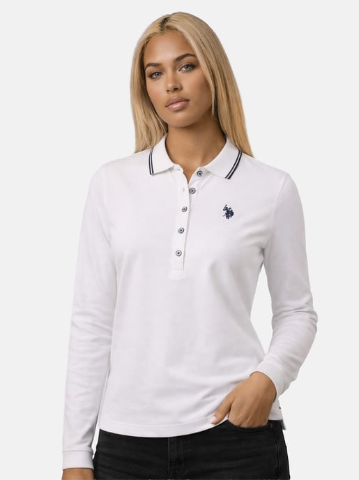 U.S. Polo Assn. dames poloshirt met lange mouwen en stretch - Image 2