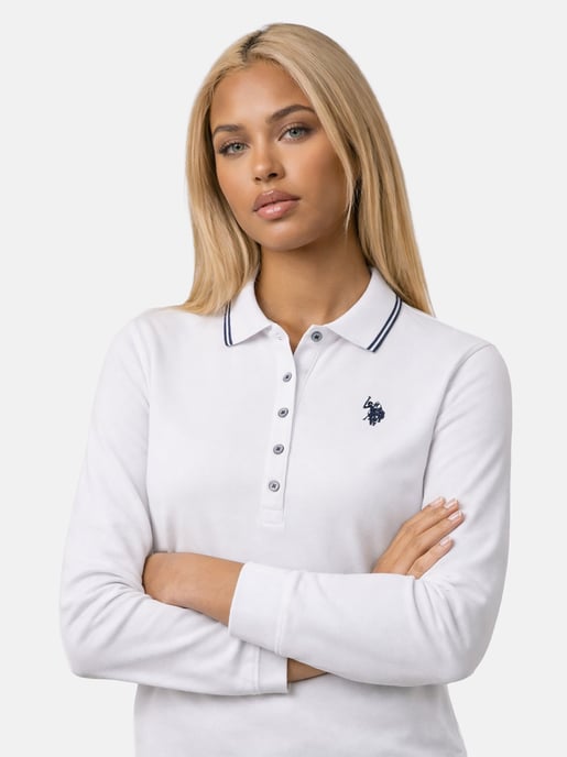 U.S. Polo Assn. dames poloshirt met lange mouwen en stretch - Image 3