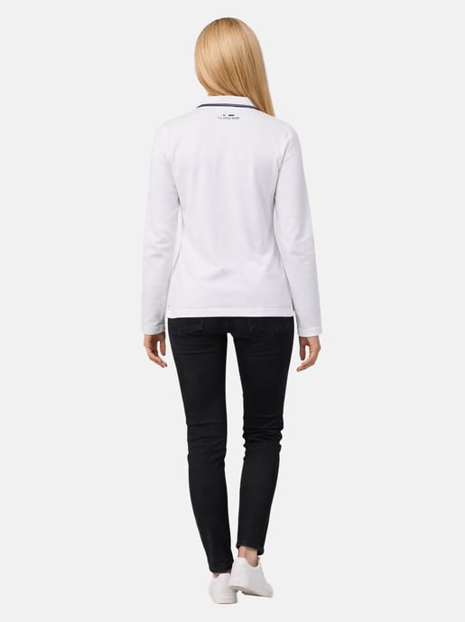 U.S. Polo Assn. dames poloshirt met lange mouwen en stretch - Image 4