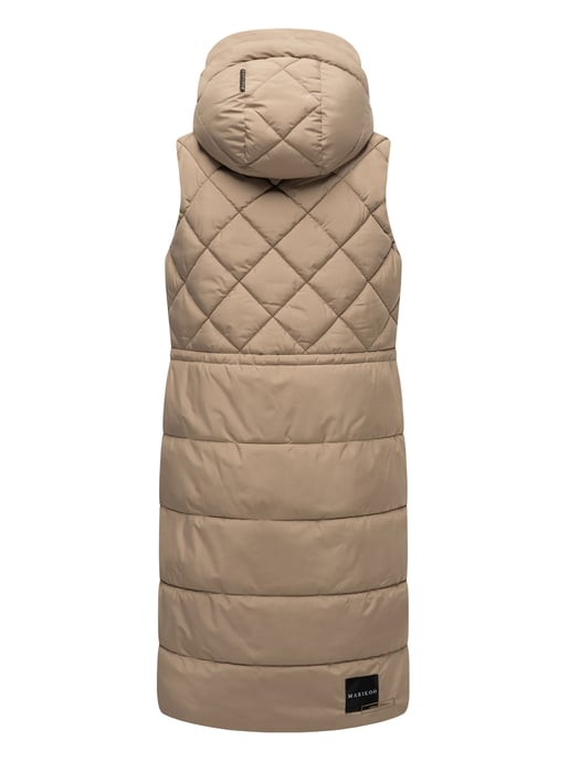 Marikoo lange gewatteerde damesbodywarmer met capuchon – Narikaa - Image 4