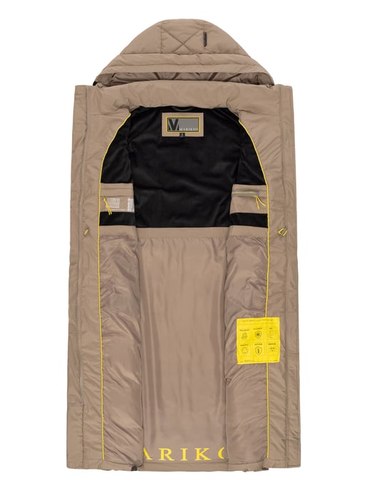 Marikoo lange gewatteerde damesbodywarmer met capuchon – Narikaa - Image 5