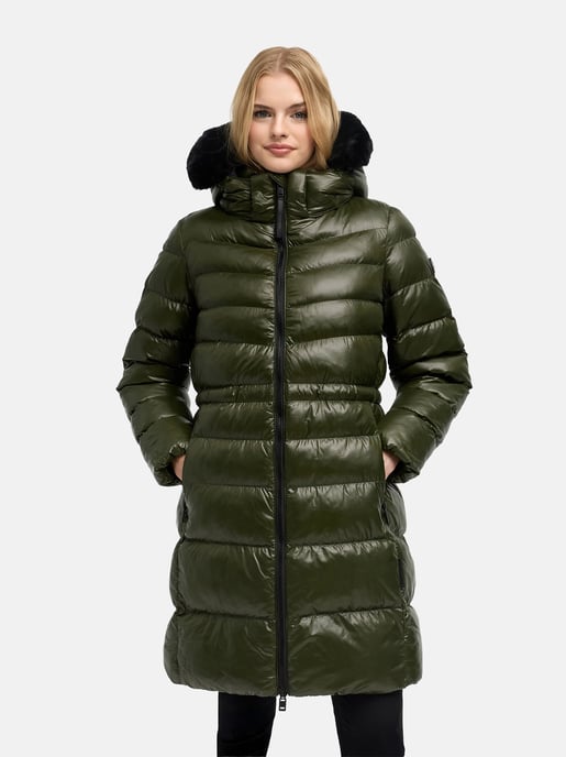 Navahoo Lumeiaa quiltad vinterkappa för dam med fuskpäls på huvan - Image 5