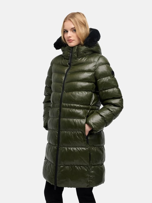 Navahoo Lumeiaa quiltad vinterkappa för dam med fuskpäls på huvan - Image 6
