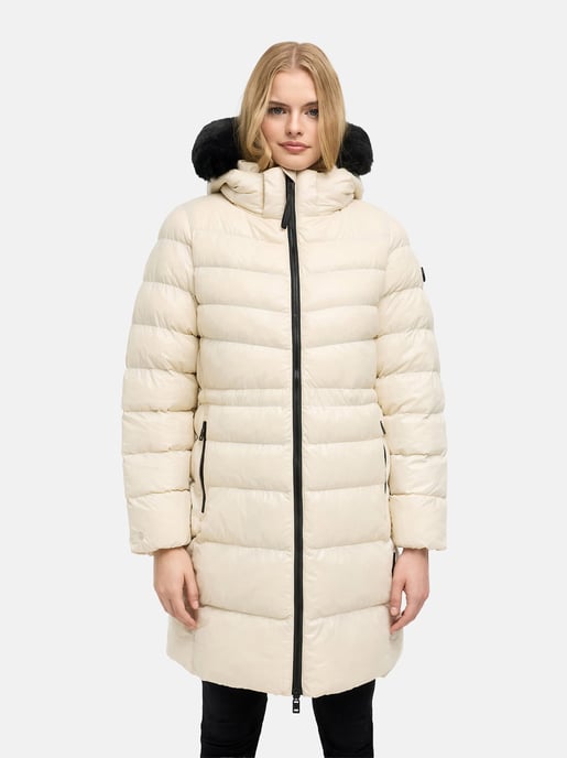 Navahoo Lumeiaa quiltad vinterkappa för dam med fuskpäls på huvan - Image 5