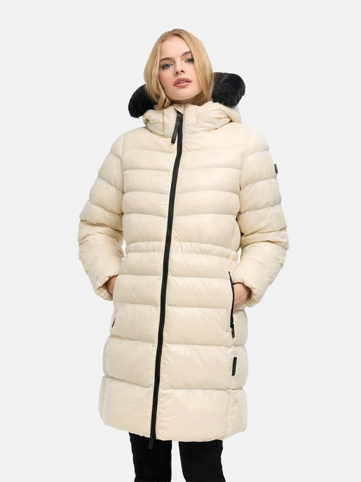 Navahoo Lumeiaa quiltad vinterkappa för dam med fuskpäls på huvan - Image 6