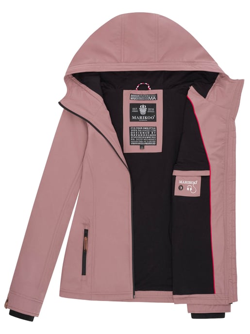 Marikoo women’s transitional jacket – Brombeere, lightweight with hood - Image 5