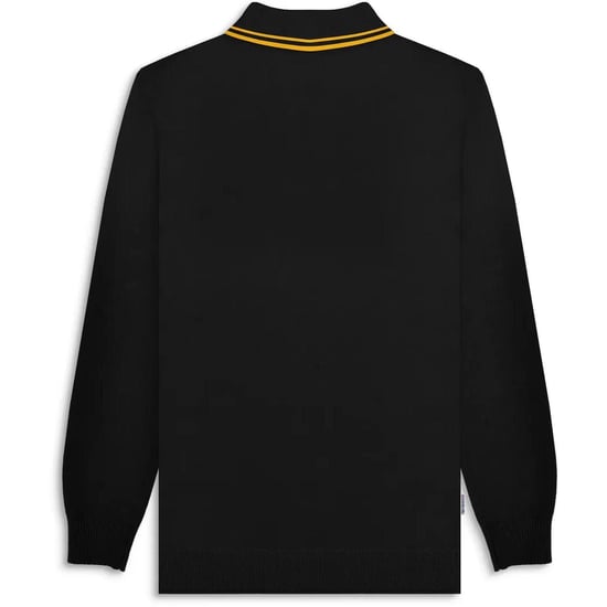 Lambretta Mens Tipped Long Sleeve Mod Polo Shirt Collar Button Top - Image 3