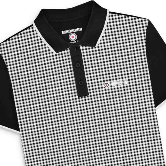 Lambretta Mens Gingham Aop Polo Shirt Big & Tall Short Sleeve Smart Casual Top - Image 3