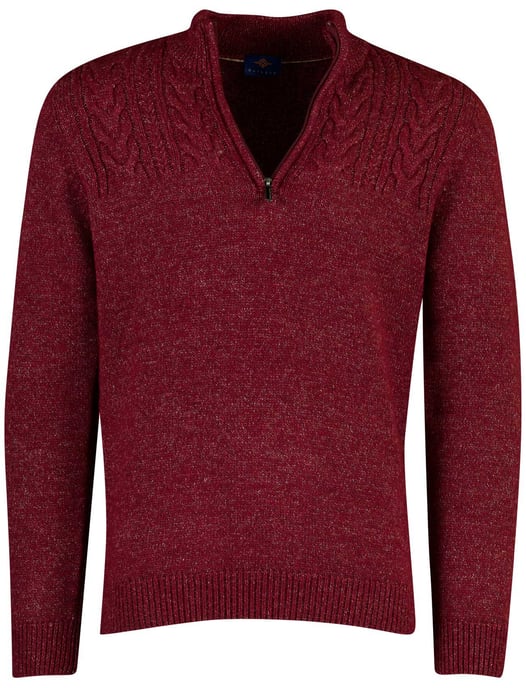 Trui Baileys gemeleerd rood half zip - Image 1