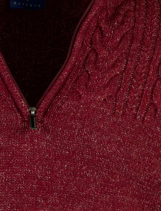 Trui Baileys gemeleerd rood half zip - Image 4