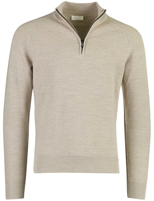 Trui Gentiluomo beige half zip katoen - Image 1