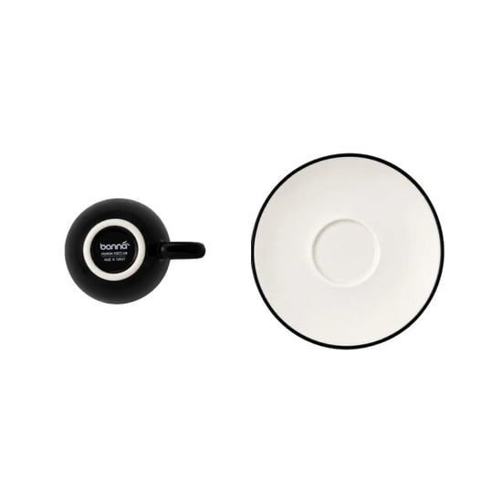 Bonna Espresso kopjes & schotel lavis black porselein set van 6 - Image 2