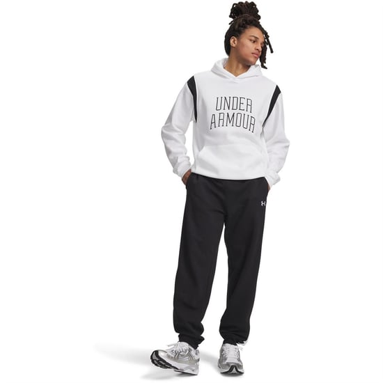Men's Under Armour Riv Fleece N Pants in Black/White - Image 3