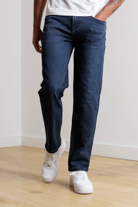 Dark Indigo Straight Fit Denim Stretch Jeans - Image 1