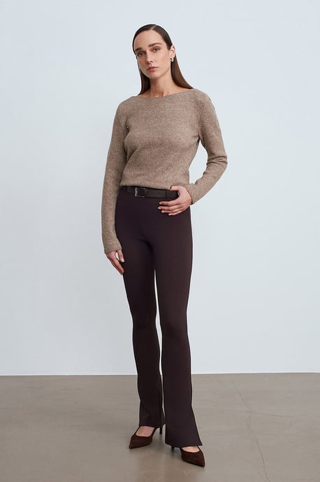 Boat Neck Sequin Knit Sweater - Image 4