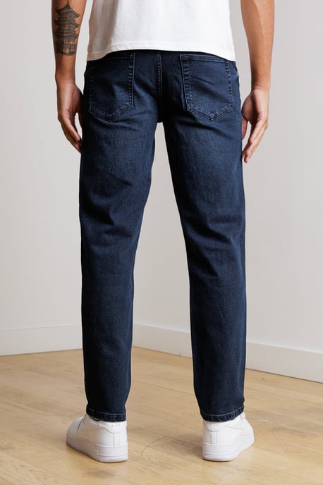 Dark Indigo Straight Fit Denim Stretch Jeans - Image 2