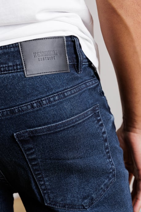 Dark Indigo Straight Fit Denim Stretch Jeans - Image 4