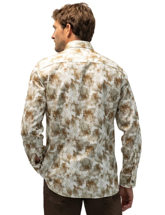 Overhemd State of Art beige geprint - Image 2