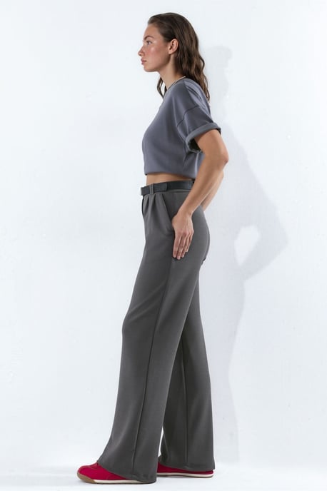 Belted Stretch Palazzo Pants - Image 2