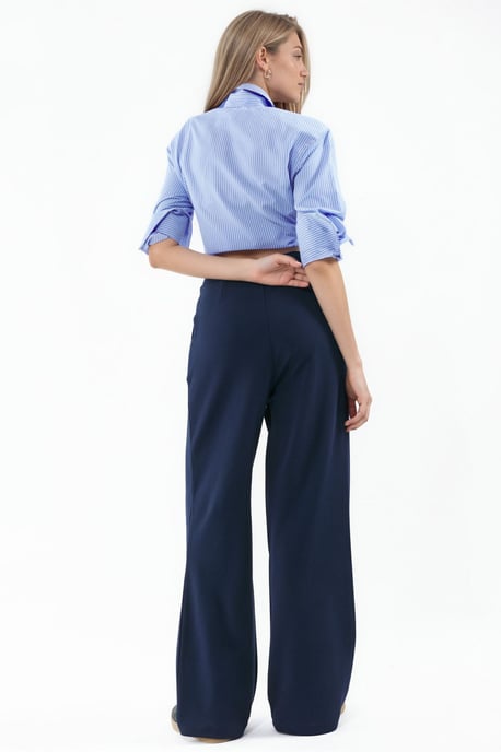 Belted Stretch Palazzo Pants - Image 3