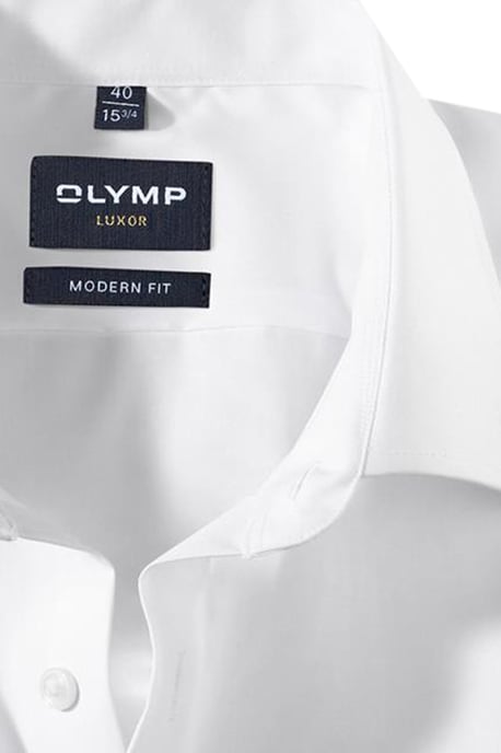 Olymp overhemd korte mouw Luxor Modern Fit wit effen katoen normale fit - Image 3