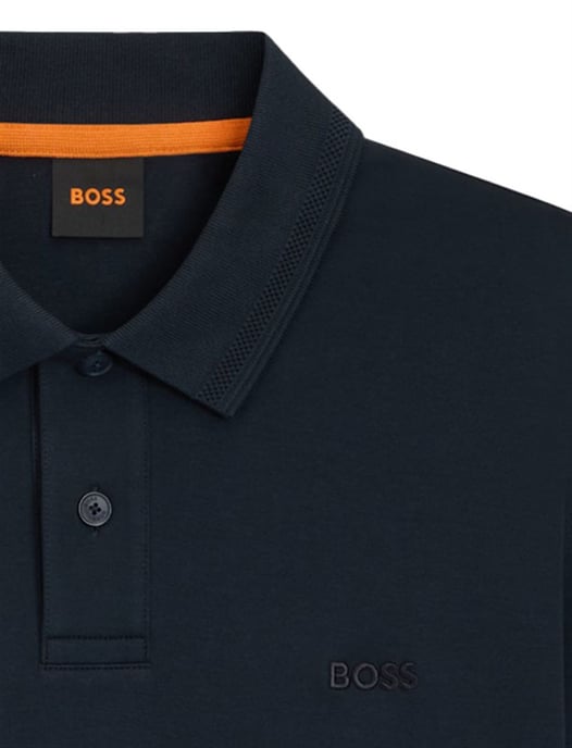 polo lange mouw Boss orange donkerblauw katoen - Image 2